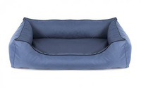 Legowisko dla psa Sofa Valencia Standard w kolorze niebieskim z czarnym wykończeniem Rozmiar: M - 80 x 60 cm