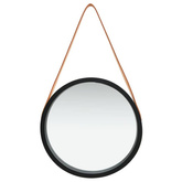 vidaXL Lustro ścienne na pasku, 40 cm, czarne