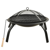 vidaXL Palenisko i grill 2-w-1, z pogrzebaczem, 56x56x49 cm, stal model standard