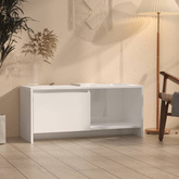 vidaXL Szafka pod TV, wysoki połysk, biała, 90x35x40 cm