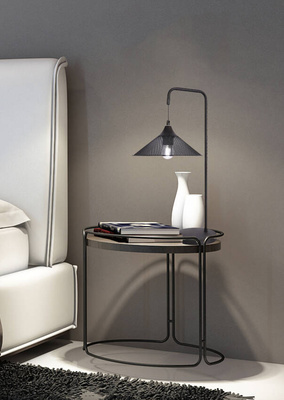 Lampka nocna Kiruna Ledea metalowa czarna nowoczesna E27