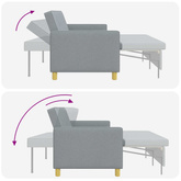 Rozkładana sofa jasnoszary 154 x 94,5 x 80,5 cm