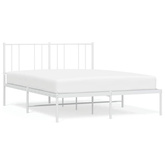 vidaXL Metalowa rama łóżka z wezgłowiem, biała, 160x200 cm model standard