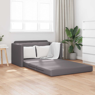 Sofa Bed Szary 124 x 71 x 78 cm Sztuczna skóra