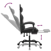 vidaXL Obrotowy fotel gamingowy z podnóżkiem, czarno-szary model standard
