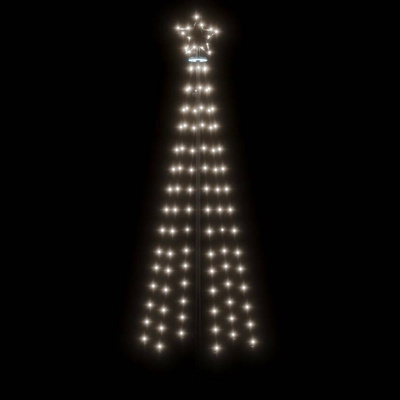 vidaXL Choinka stożkowa, 108 zimnych białych LED, 70x180 cm