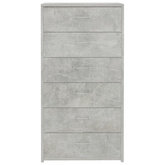 Komoda, 6 szuflad, betonowa szarość, 50x34x96 cm