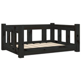 vidaXL Legowisko dla psa, czarne, 65,5x50,5x28 cm, lite drewno sosnowe model standard