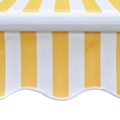 vidaXL Markiza zwijana ręcznie, 300 cm, żółto-biała
