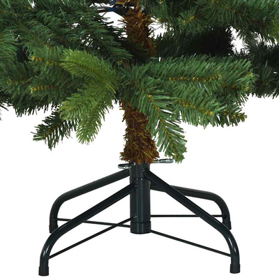 Sztuczna choinka z zawiasami Zielony 150 cm PVC, PE i stal