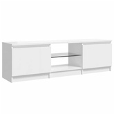 vidaXL Szafka pod TV z oświetleniem LED, biała, połysk, 120x30x35,5 cm