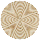 vidaXL Dywanik ręcznie wykonany z juty, spiralny wzór, biały, 90 cm