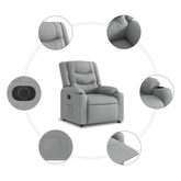 vidaXL Podnoszony fotel masujący, elektryczny, rozkładany, jasnoszary