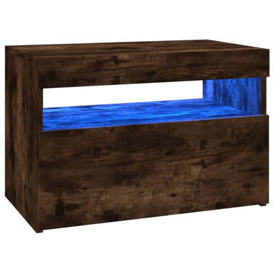 vidaXL Szafka pod TV z oświetleniem LED, przydymiony dąb, 60x35x40 cm