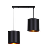 Lampa wisząca z abażurami Candida czarna podwójna metalowa do salonu