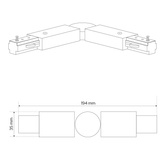 Łącznik przegubowy do szyny, MEVA PRO Flex Connector-B White, biały EDO777519 EDO Solutions