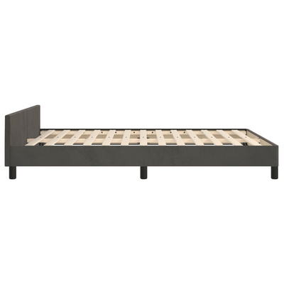 vidaXL Rama łóżka z zagłówkiem, ciemnoszara, 140x200 cm, aksamitna model standard