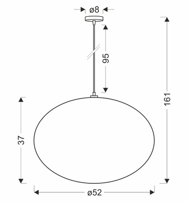 MELLOW lampa wisząca czarny 1x40W E27 abażur  52 biały kula  31-41951