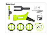FWRider Super Sport 515760 Kolor: Lime / Limonkowy z zielonymi felgami Rowerek biegowy Jeździk 2w1 Ciche koła + Pasek do noszenia dla Rodzica