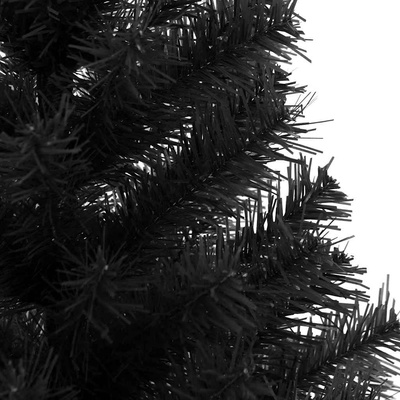 Sztuczna choinka ze stojakiem, czarna, 120 cm, PVC