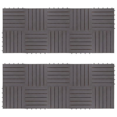 Płytka Tarasowa 20 pcs Szary 30 x 30 cm Drewno Akacjowe
