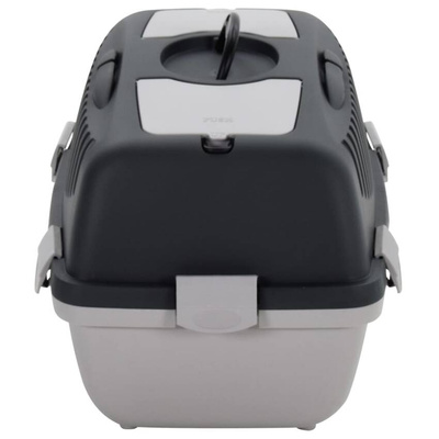 vidaXL Transporter dla zwierząt, szaro-czarny, 55x36x35 cm, PP