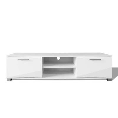 vidaXL Szafka pod TV, wysoki połysk, biała 120x40,5x35 cm