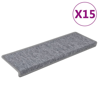 Maty na schody 15 szt. 65x21x4 cm Jasnoszary prostokątny brzeg