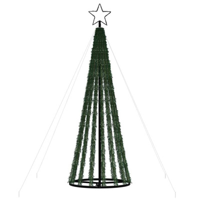 vidaXL Stożkowa choinka z lampek, 275 zimnych białych LED, 180 cm