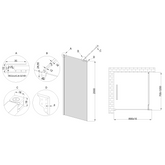 KABINA WALK-IN II INVENA TREND 90X200CM RYFLOW.8MM SHINY-GLASS CHROM