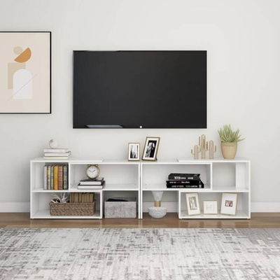 vidaXL Szafka pod TV, biała, wysoki połysk, 149x30x52 cm