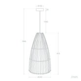 Lampa Wisząca Boho Bambusowa Abruzzo Emilia E27