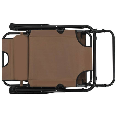 vidaXL Składane leżaki z podnóżkiem, 2 szt., stalowe, brązowe