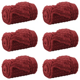 Koce narzutowe 6 pcs Bordeaux Czerwony 200 x 150 cm Polar