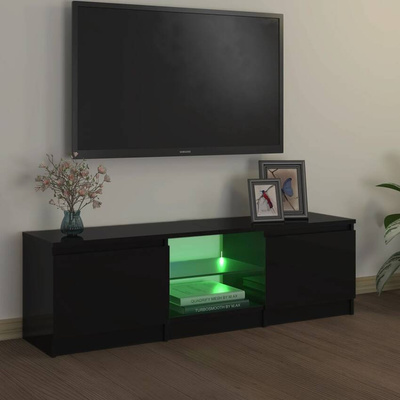 vidaXL Szafka pod TV z oświetleniem LED, czarna, 120 x 30 x 35,5 cm