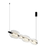 Lampa wisząca Playa szklana nad stół potrójna transparentna LED 3000K