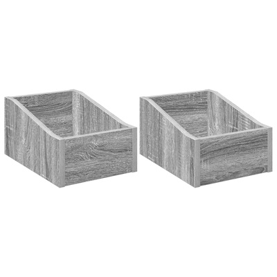 Pudełko na płyty LP 2 szt. Szary Sonoma 23 x 33 x 16 cm