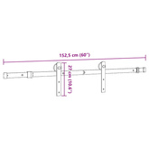 System do montażu drzwi przesuwnych, 152 cm, stal, czarny