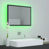 vidaXL Lustro łazienkowe z LED, szare, 60x8,5x37 cm, akryl