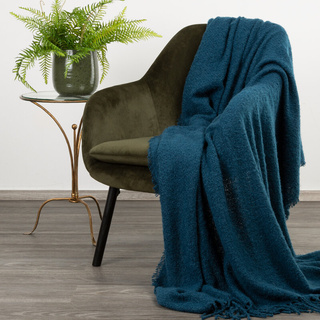 Koc Bela granatowy 150x180