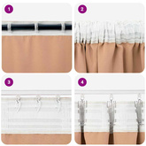 Firany blackout z kółkami 2 pcs Jasny Brąz 245 x 140 cm