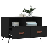 vidaXL Szafka pod TV, czarna, 80x36x50 cm, materiał drewnopochodny