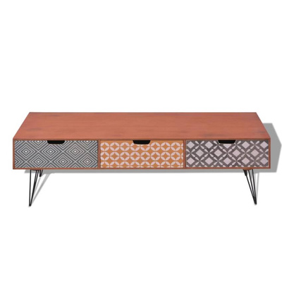 vidaXL Szafka pod TV z 3 szufladami, 120x40x36 cm, brązowa