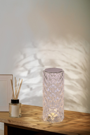 Lampka nocna Brillo srebrna LED dotykowa z usb ze ściemniaczem