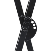 Statyw pod keyboard z podwójną ramą i taboretem, czarny