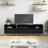 vidaXL Szafka pod TV, czarna, 150x30x44,5 cm, materiał drewnopochodny