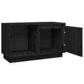 vidaXL Szafka pod TV, czarna, 74x35x44 cm, lite drewno sosnowe