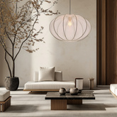Lampa wisząca z abażurem Mellow siateczkowy biały 60 cm do salonu