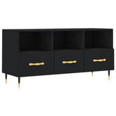 vidaXL Szafka pod TV, czarna, 102x36x50 cm, materiał drewnopochodny wariant 6