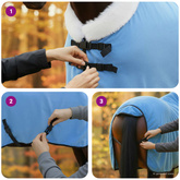 Koc dla Koni Jasny błękit 105 cm Polarowy fleece